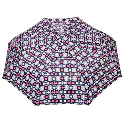 FabSeasons Navy Symmteric Print 3 fold Umbrella