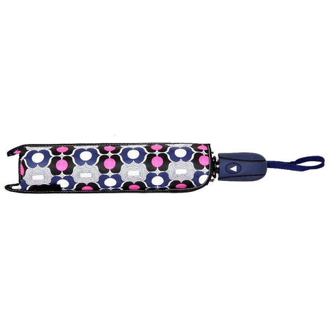 FabSeasons Navy Symmteric Print 3 fold Umbrella