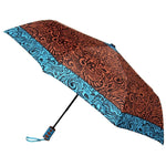 FabSeasons Brown Symmteric Print 3 fold Umbrella