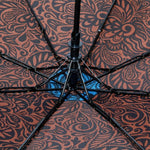 FabSeasons Brown Symmteric Print 3 fold Umbrella