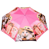 FabSeasons Cute Cats and Kittens Teddy Print 3 fold Orange Umbrella freeshipping - FABSEASONS