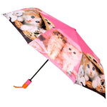 FabSeasons Cute Cats and Kittens Teddy Print 3 fold Orange Umbrella