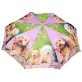 FabSeasons Cute Dogs Teddy Print 3 fold Green Umbrella