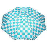 FabSeasons Checkered Blue Checks Printed 3 Fold Semi Automatic Umbrella