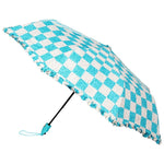 FabSeasons Checkered Blue Checks Printed 3 Fold Semi Automatic Umbrella freeshipping - FABSEASONS