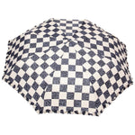 Fabseasons Checkered Grey Checks Printed 3 Fold Semi Umbrella with Frills