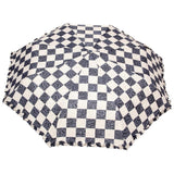 Fabseasons Checkered Grey Checks Printed 3 Fold Semi Umbrella with Frills