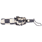 Fabseasons Checkered Grey Checks Printed 3 Fold Semi Umbrella with Frills
