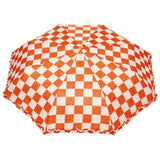 FabSeasons Checkered Orange Checks Printed 3 Fold Semi Umbrella with Frills freeshipping - FABSEASONS