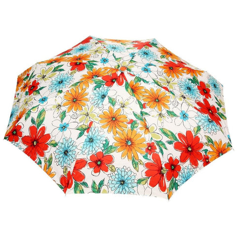 FabSeasons 5 fold Floral Printed Small Compact Manual Orange Umbrella