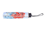 FabSeasons Blue Floral Digital Printed 3 Fold Fancy Manual Umbrella