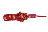 FabSeasons Big Yellow Polka Dots Printed Automatic 3 Fold Maroon Umbrella with frills