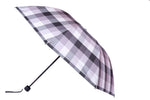 FabSeasons Grey Checks Printed UV protected 3 Fold Manual Umbrella freeshipping - FABSEASONS