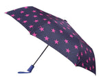 FabSeasons Pink Star Digital Printed Semi Automatic 3 fold Umbrella