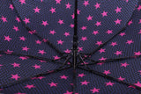 FabSeasons Pink Star Digital Printed Semi Automatic 3 fold Umbrella