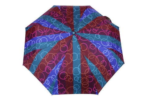 FabSeasons Abstract Purple Circle Printed Automatic 3 fold Umbrella