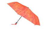 FabSeasons Orange Floral Digital Printed Semi Automatic 3 fold Umbrella