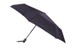 Fabseasons Black Solid Plain 3 Fold Automatic Umbrella