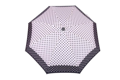 FabSeasons 5 fold Black Polka Dots Digital Printed Small Compact Manual Umbrella