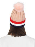 FabSeasons Acrylic Pink Woolen Winter skull cap with faux fur lining