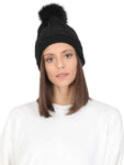 FabSeasons Acrylic Black Woolen Winter skull cap for Girls & Women
