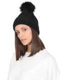 FabSeasons Acrylic Black Woolen Winter skull cap for Girls & Women