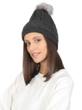 FabSeasons Acrylic Grey Woolen Winter skull cap for Girls & Women