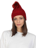 FabSeasons Acrylic Maroon Woolen Winter skull cap for Girls & Women