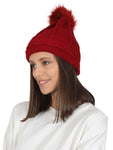 FabSeasons Acrylic Maroon Woolen Winter skull cap for Girls & Women