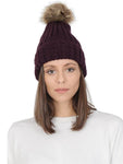 FabSeasons Acrylic Purple Woolen Winter skull cap with Pom Pom for Girls & Women freeshipping - FABSEASONS