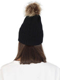 FabSeasons Black Acrylic Woolen Winter skull cap with Pom Pom for Girls & Women freeshipping - FABSEASONS