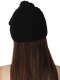 FabSeasons Acrylic Black Woolen casual & ethnic Skull Cap with Studs