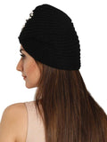 FabSeasons Acrylic Black Woolen casual & ethnic Skull Cap with Studs freeshipping - FABSEASONS