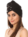 FabSeasons Acrylic Dark Grey Woolen casual & ethnic Skull Cap with Studs. freeshipping - FABSEASONS