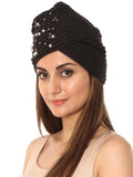 FabSeasons Acrylic Dark Grey Woolen casual & ethnic Skull Cap with Studs. freeshipping - FABSEASONS