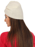 FabSeasons Acrylic White Woolen casual & ethnic Skull Cap with Studs