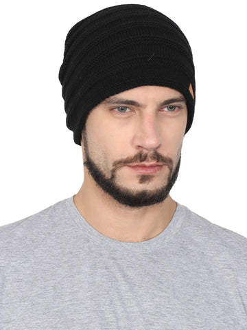 FabSeasons Unisex Acrylic Woolen Winter Beanie / skull cap with faux fur lining