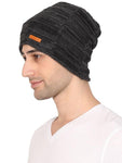 Fabseasons Grey Acrylic Woolen Winter Beanie - skull cap