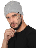 Fabseasons Grey Star Cotton Beanie cap