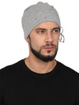 Fabseasons Grey Star Cotton Beanie cap