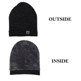 Unisex Acrylic Black Woolen Beanie for winters with faux fur lining freeshipping - FABSEASONS