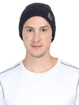 Unisex Acrylic DarkBlue Woolen Beanie for winters with faux fur lining freeshipping - FABSEASONS