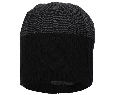 FabSeasons Unisex Black Acrylic Woolen Winter Skull Cap