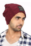 Fabseasons Maroon Woven Skull & Beanie Cap