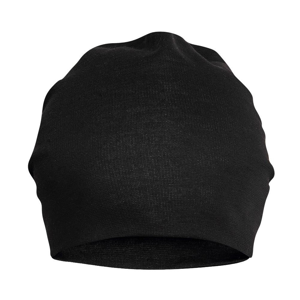 Fabseasons Plain Black Cotton Slouchy Beanie and Skull Cap