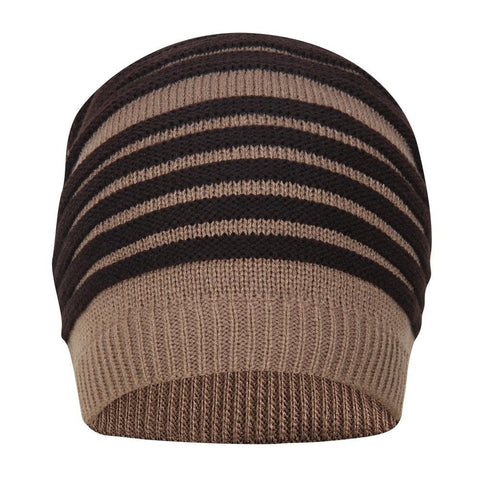 Fabseasons Brown Acrylic Woolen Slouchy Beanie and Skull Cap for Winters