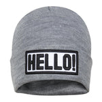 Fabseasons Grey HELLO Skull Cap for Winters