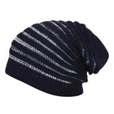 FabSeasons Unisex Navy Acrylic Woolen Slouchy Beanie and Skull Cap for Winters