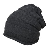 FabSeasons Unisex Dark Grey Acrylic Woolen Slouchy Beanie and Skull Cap for Winters