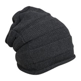 FabSeasons Unisex Dark Grey Acrylic Woolen Slouchy Beanie and Skull Cap for Winters